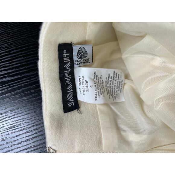 Vintage Savanna Winter White Wool Pencil Skirk - Picture 6 of 10